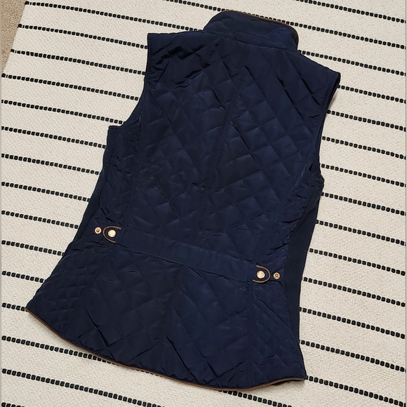 Zara Quilted Vest Navy XS - Picture 2 of 4